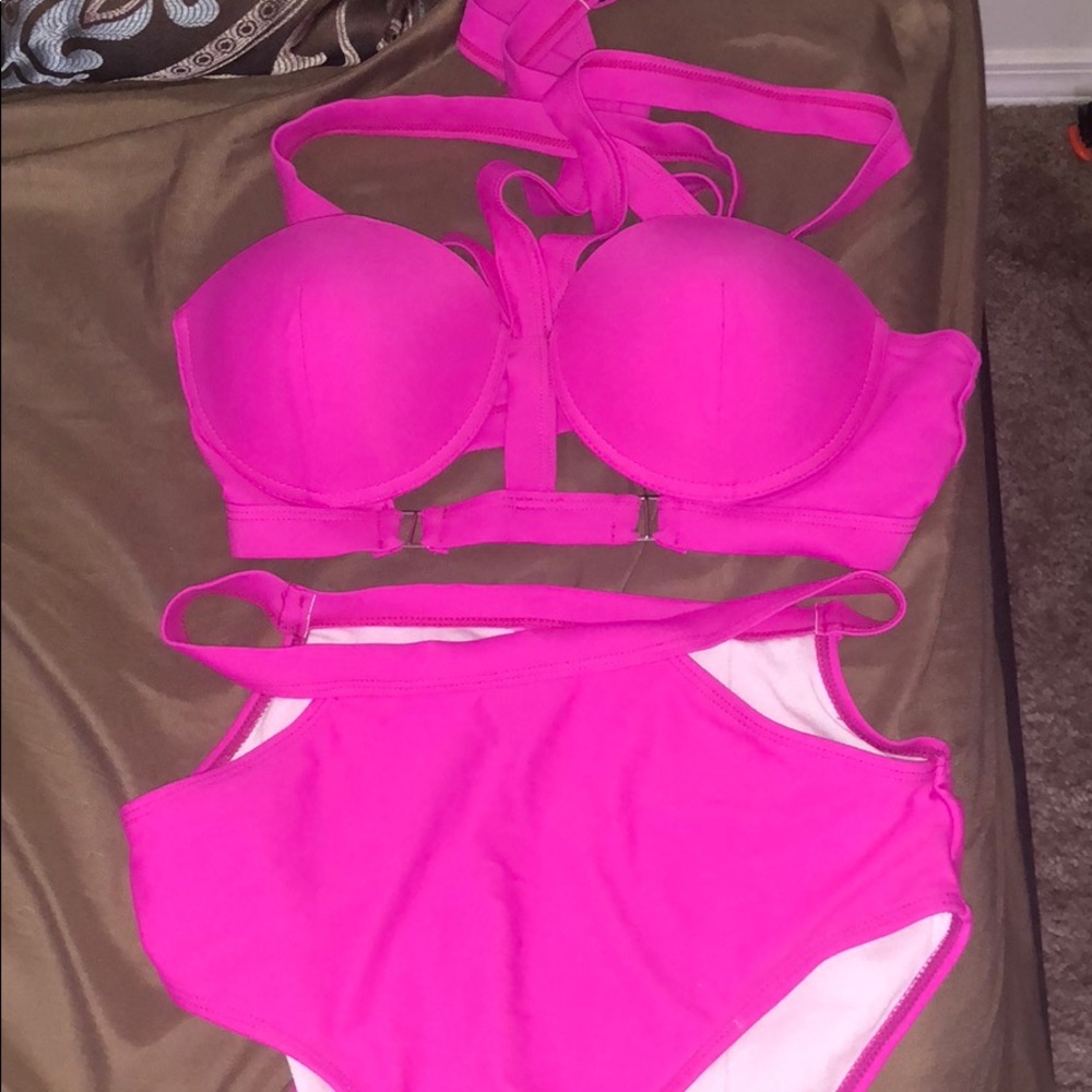 Pink swimsuit worn once size medium